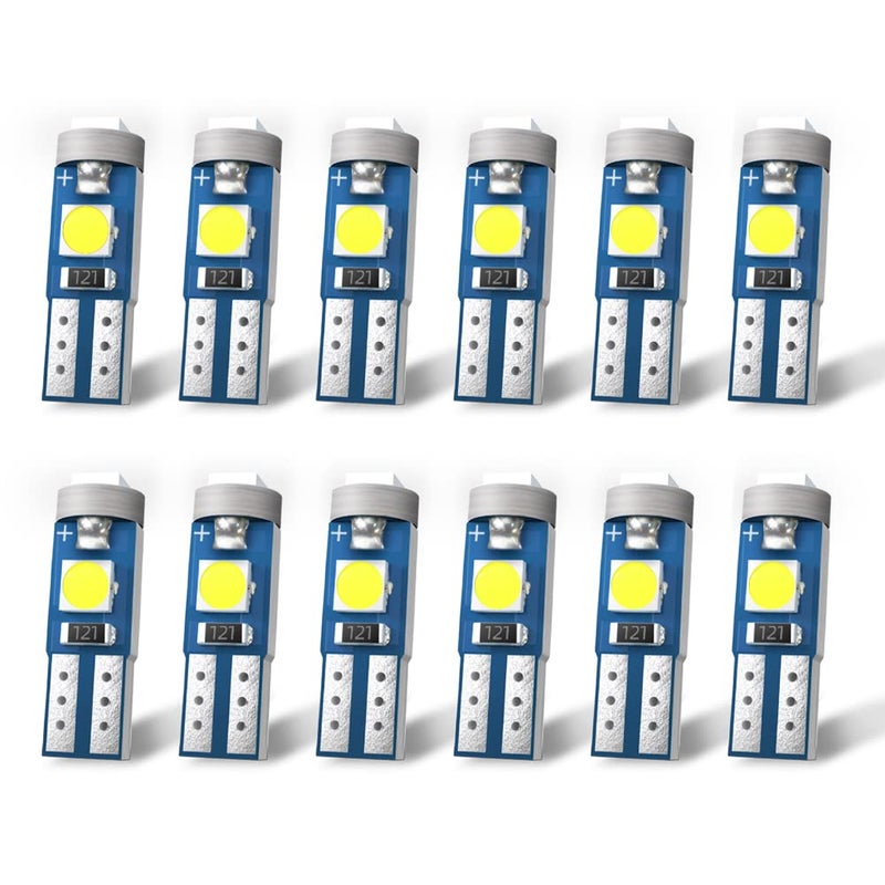 Nanpoku مصابيح LED Nanpoku T5 74 73 37 2721 لمصباح السيارة لوحة العدادات لوحة المؤشرات مصابيح لمبة (بيضاء) - Image 1